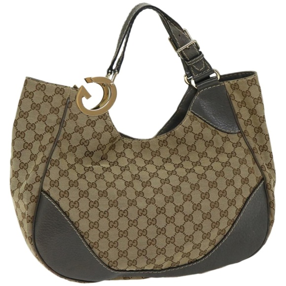 GUCCI GG Canvas Hand Bag Beige 203504 Auth bs12377 - Picture 1 of 16